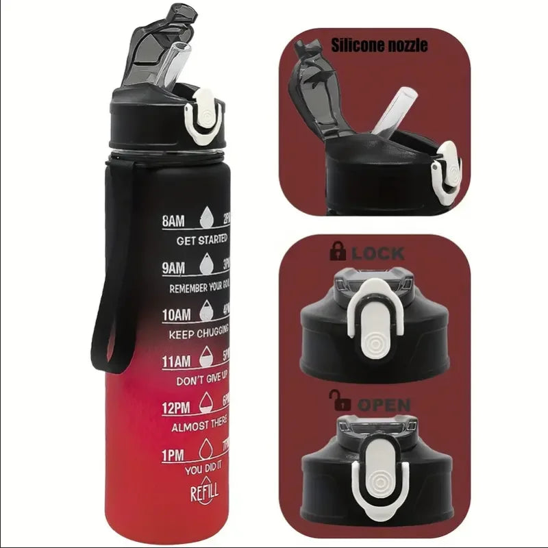 Botella Deportiva con Pajita y Tapa Abatible – Antifugas, Ideal para Deporte y Aventura