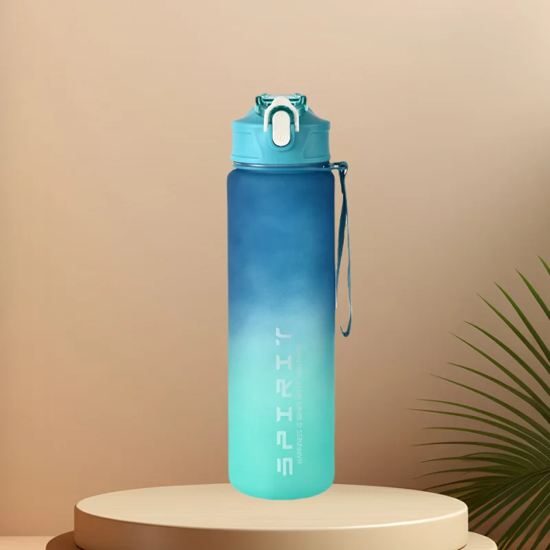 Botella Deportiva con Pajita y Tapa Abatible – Antifugas, Ideal para Deporte y Aventura