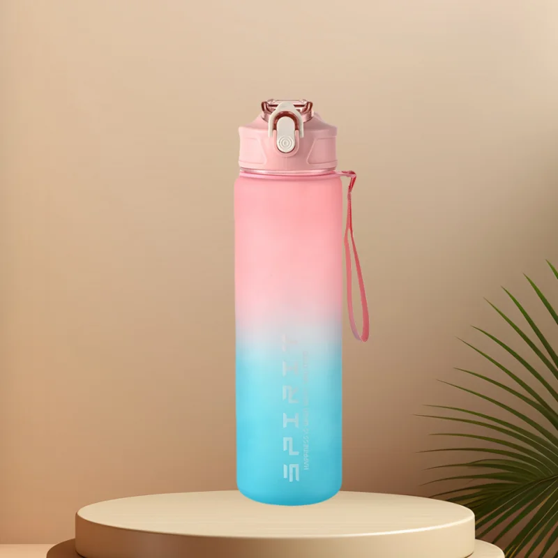 Botella Deportiva con Pajita y Tapa Abatible – Antifugas, Ideal para Deporte y Aventura