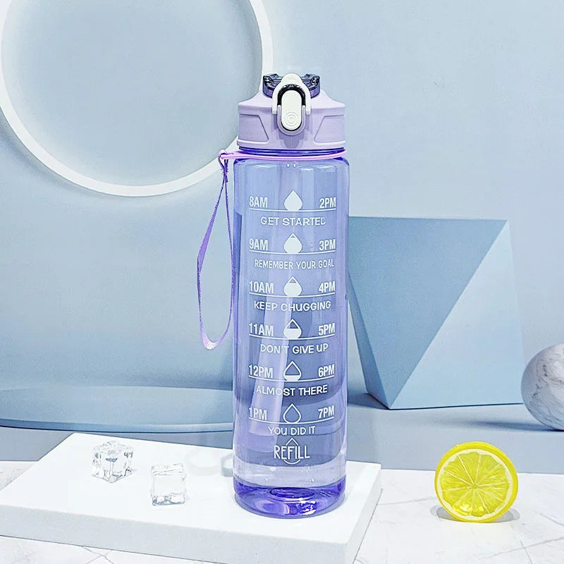 Botella Deportiva con Pajita y Tapa Abatible – Antifugas, Ideal para Deporte y Aventura