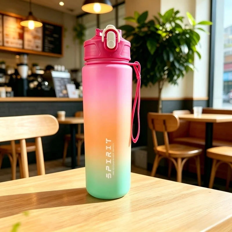 Botella Deportiva con Pajita y Tapa Abatible – Antifugas, Ideal para Deporte y Aventura