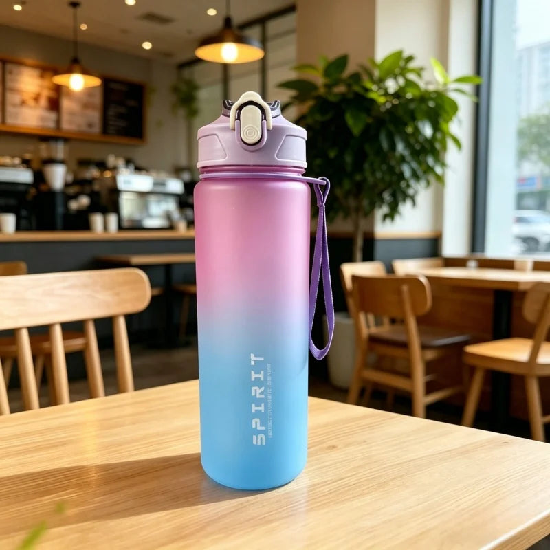 Botella Deportiva con Pajita y Tapa Abatible – Antifugas, Ideal para Deporte y Aventura
