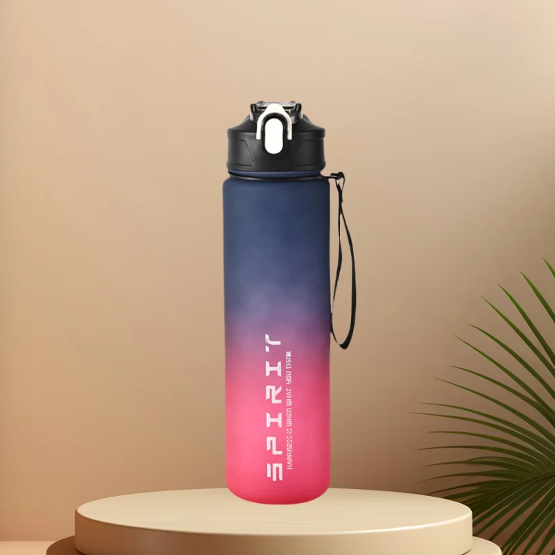 Botella Deportiva con Pajita y Tapa Abatible – Antifugas, Ideal para Deporte y Aventura